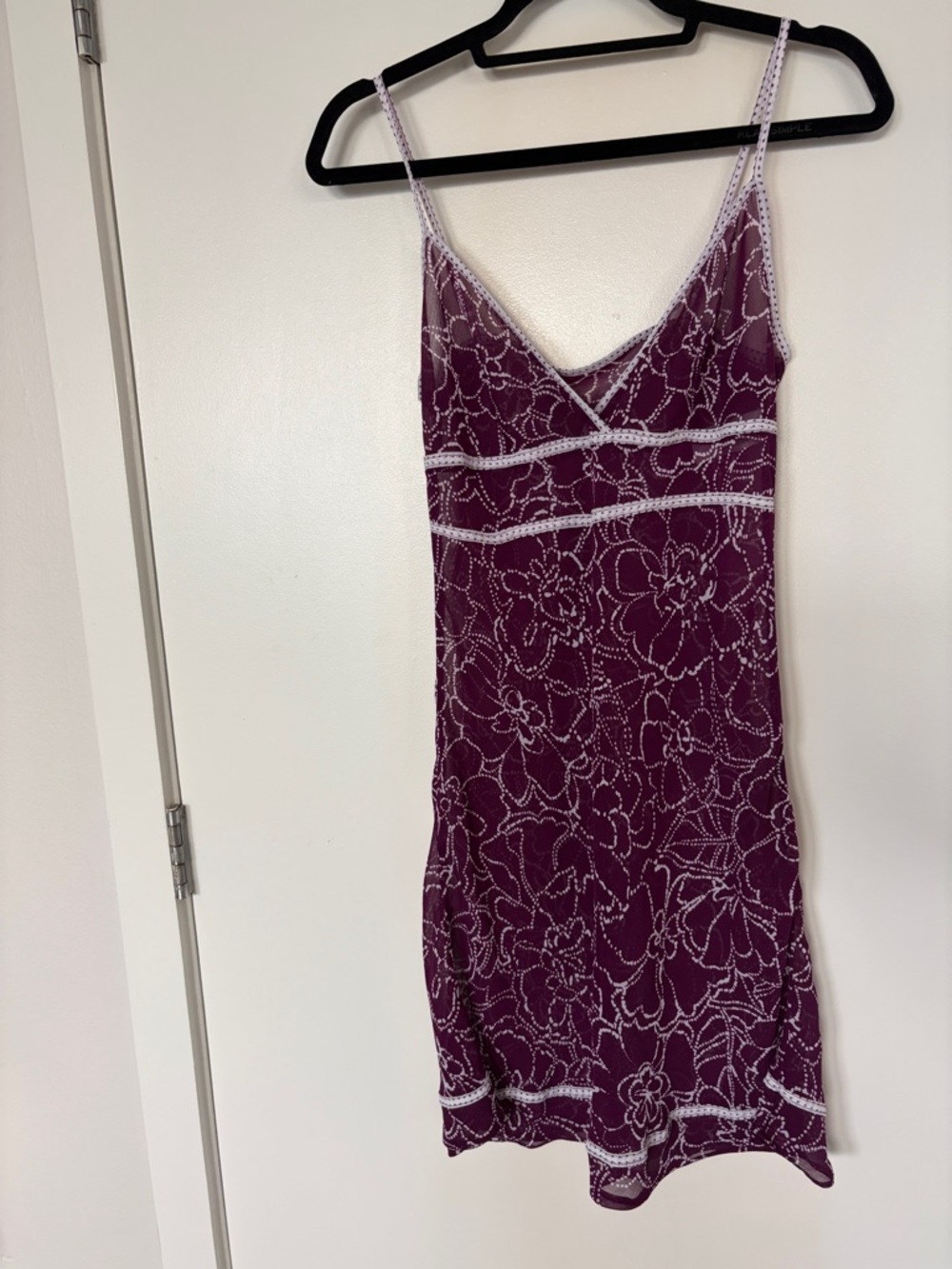 Sheer Purple Floral Slip Dress